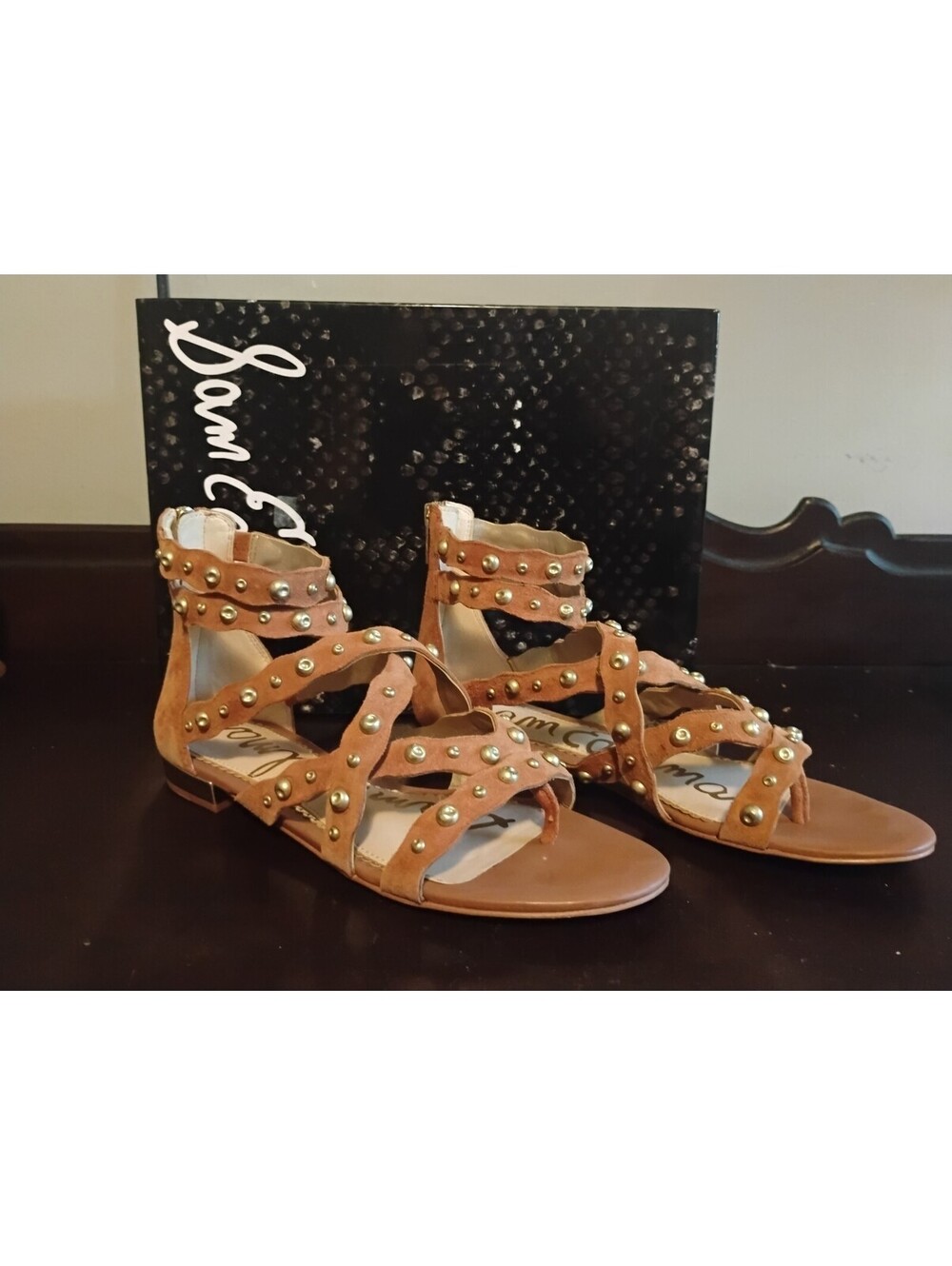 Sam Edelman Women's Brown Studded Gladiator Sandals